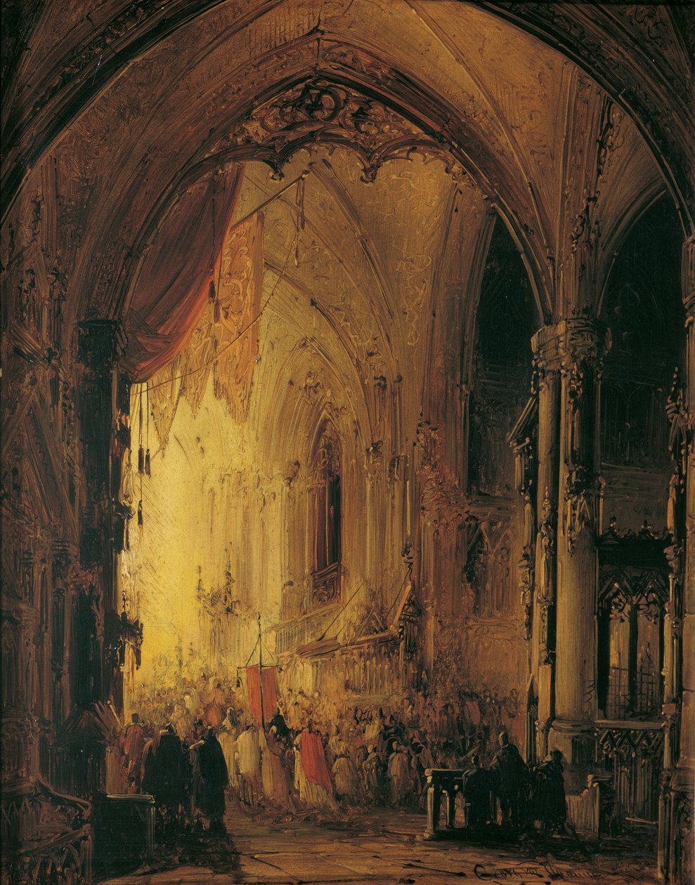 Procissão em uma Catedral de Georg Gillis van Haanen