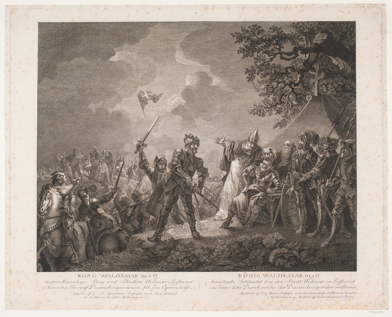 A famosa batalha do rei Valdemar II na cidade de Wolmar na Letônia, 1219 de Georg Haas