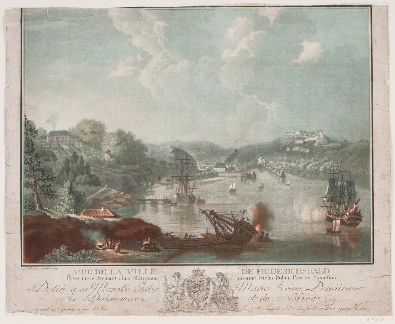 Vue de la ville Frederikshald de Georg Haas