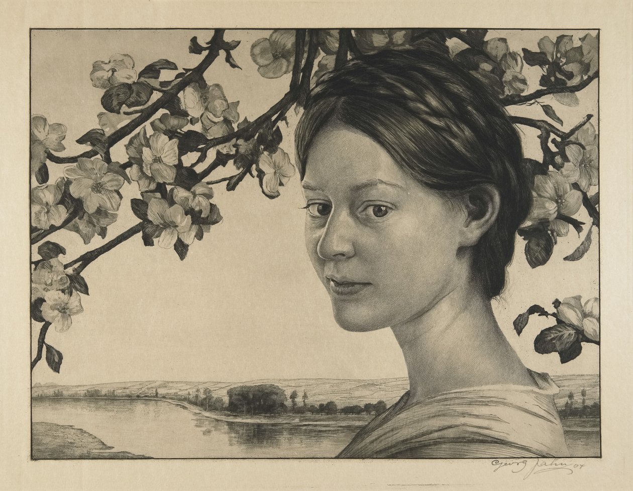 Donzela com flores de Georg Jahn