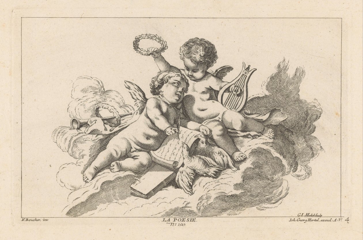 Poëzie
La Poesie (título sobre o objecto)
Livre des Arts (título da série) de Georg Leopold Hertel