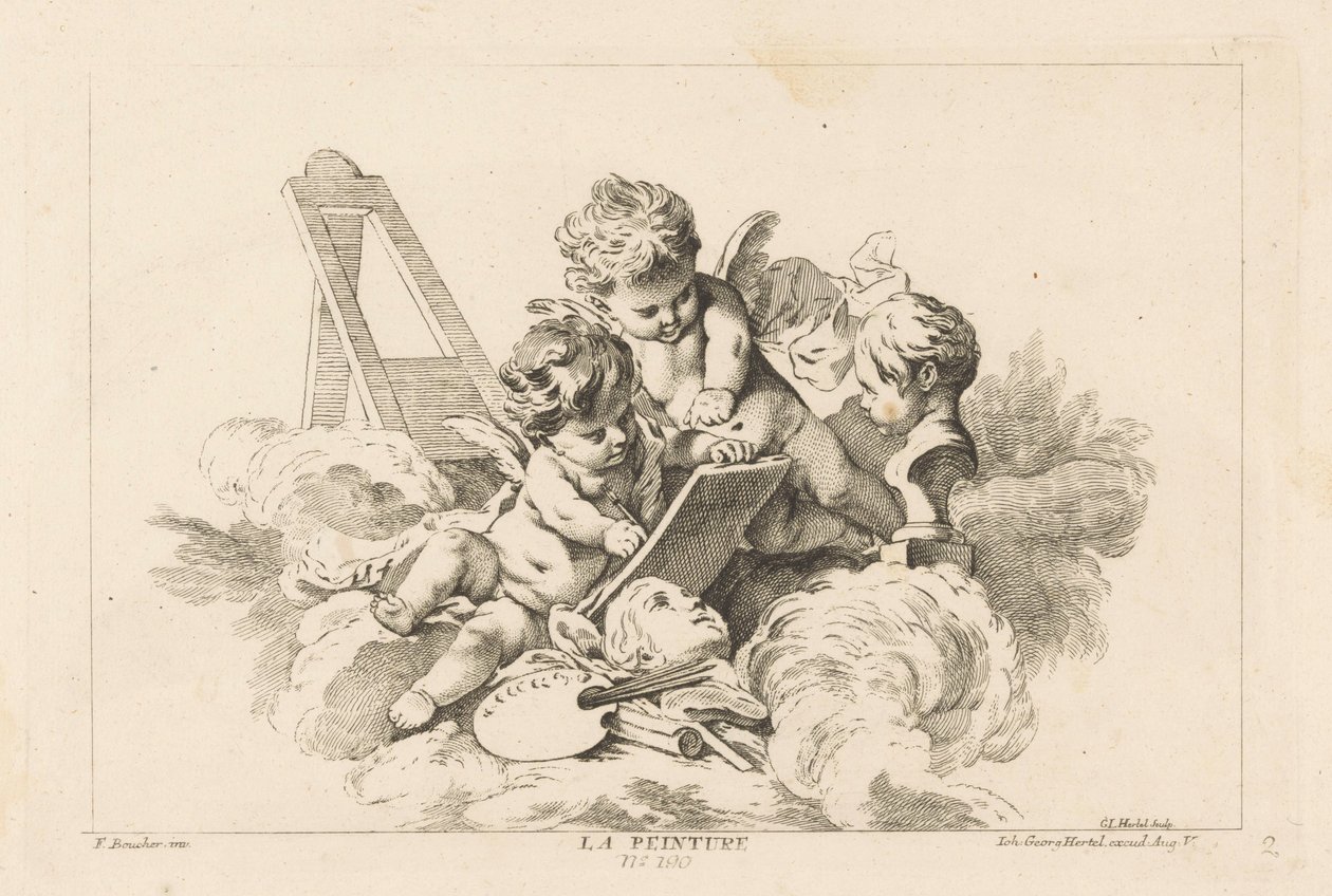 Schilderkunst La Peinture (título no objeto) Livre des Arts (título da série) de Georg Leopold Hertel
