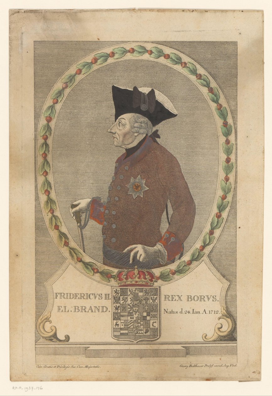 Retrato de Frederico o Grande de Georg Mathäus Probst