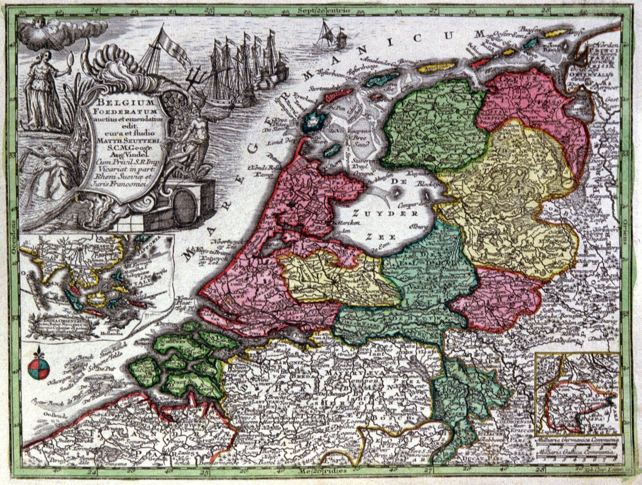 Mapa da Holanda de Georg Matthäus Seutter
