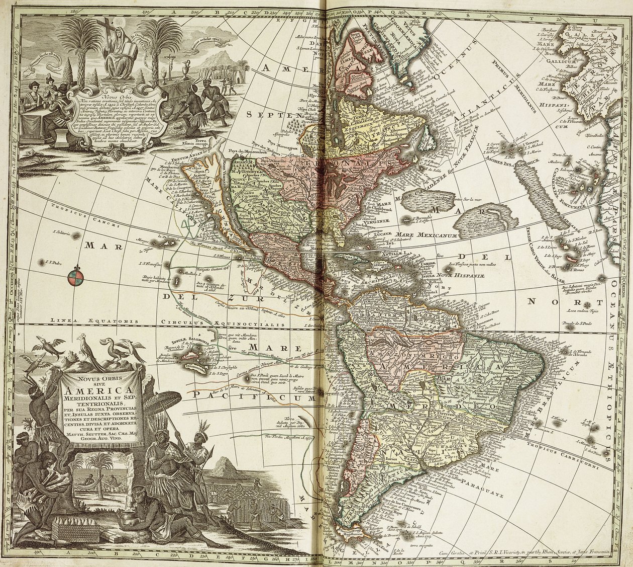 Mapa das Américas, 1744 de Georg Matthäus Seutter