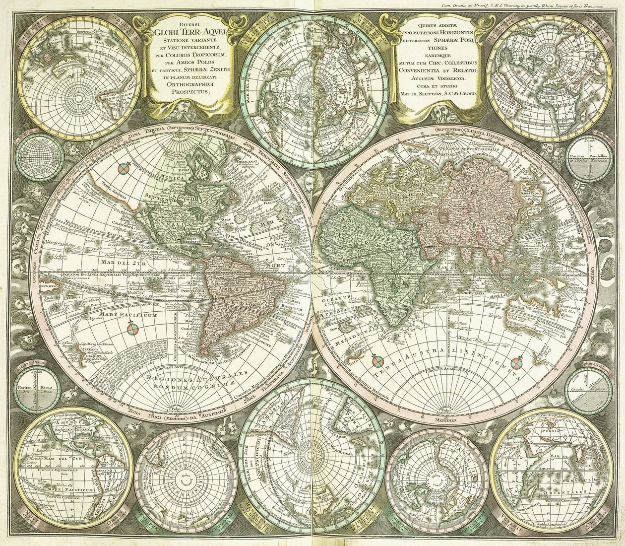 Mapa do mundo, 1744 de Georg Matthäus Seutter