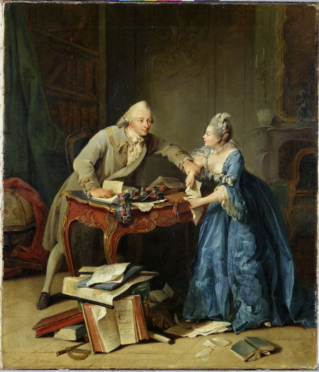 Entre ciência e família, ca 1775 de Georg Melchior Kraus