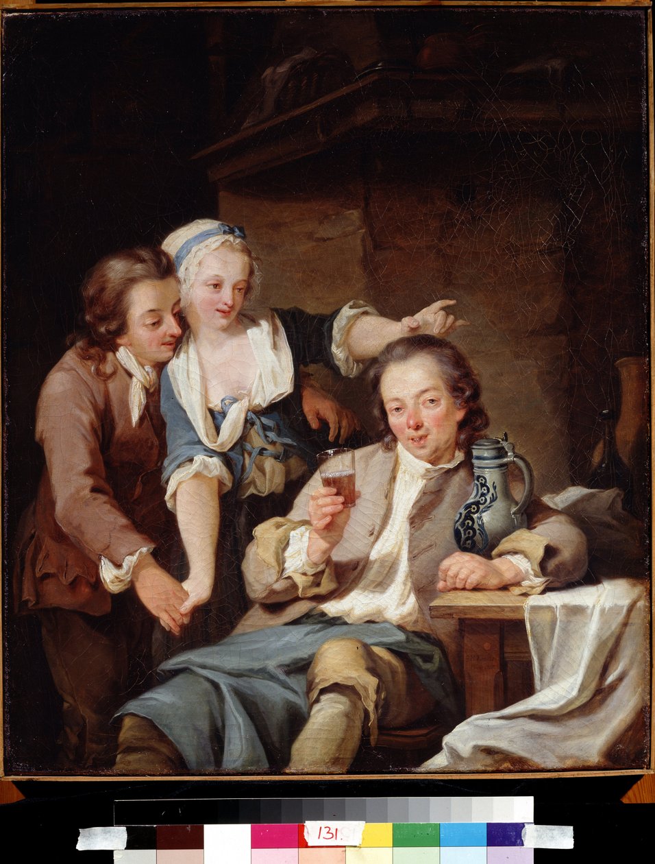 Mari trompe (vin et amour). A Husband Deceived (Wine and Love). Peinture de Georg Melchior Kraus (1737-1806) de Georg Melchior Kraus