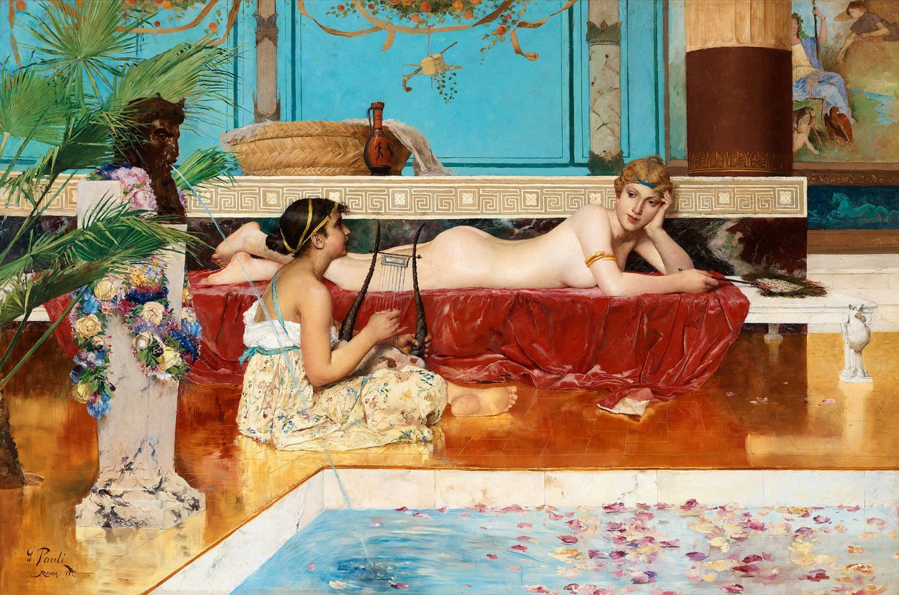 Os banhos romanos, 1882 de Georg Pauli