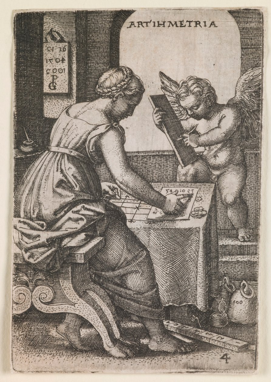 Aritmética, da série "As Artes Liberais". de Georg Pencz