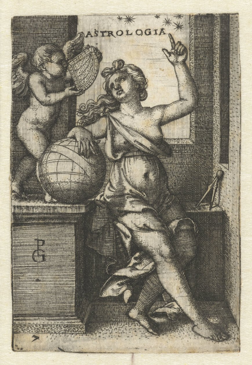 Astronomia
Astrologia (título sobre o objecto)
Sete Artes Liberais (título da série) de Georg Pencz