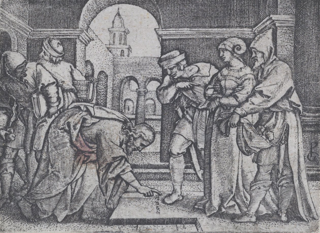 Cristo e a Mulher Adúltera. de Georg Pencz
