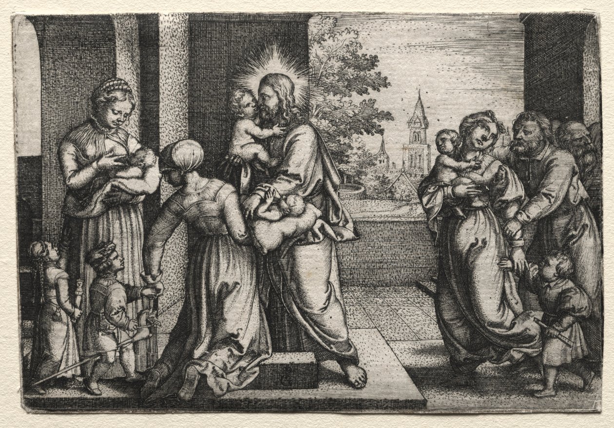 Cristo com as criancinhas de Georg Pencz