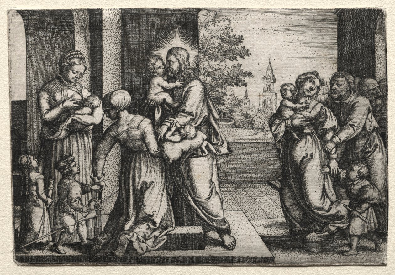 Cristo com Filhinhos, c. 1548 de Georg Pencz