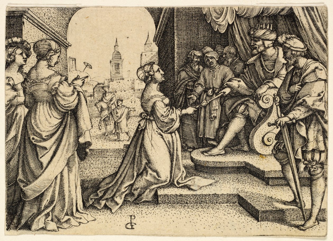 Ester diante de Assuero de Georg Pencz