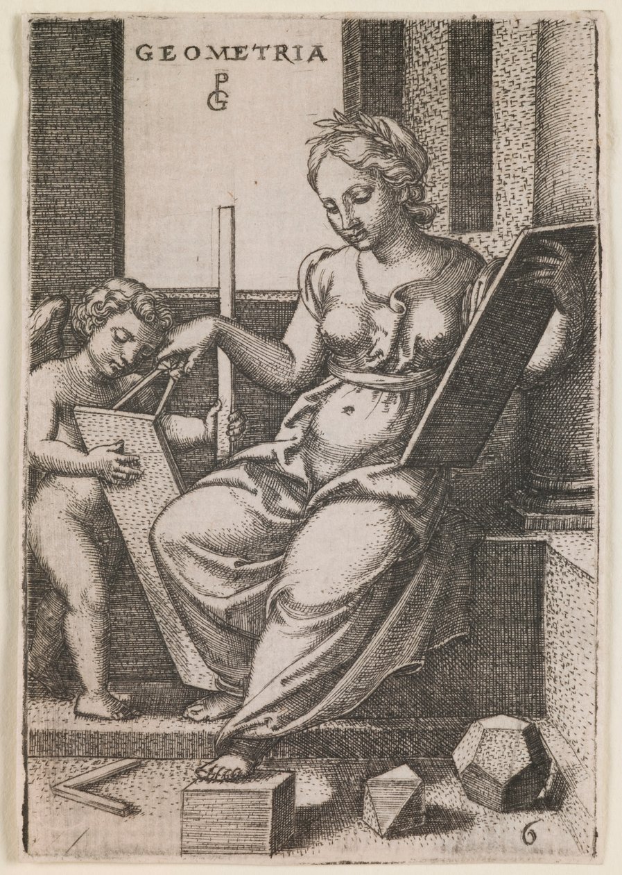 Geometria, da série "As Artes Liberais". de Georg Pencz