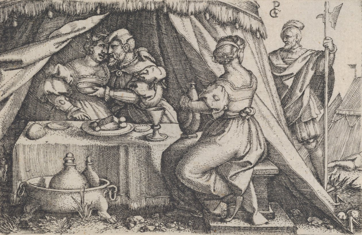 Jantar de Judith e Holofernes. de Georg Pencz