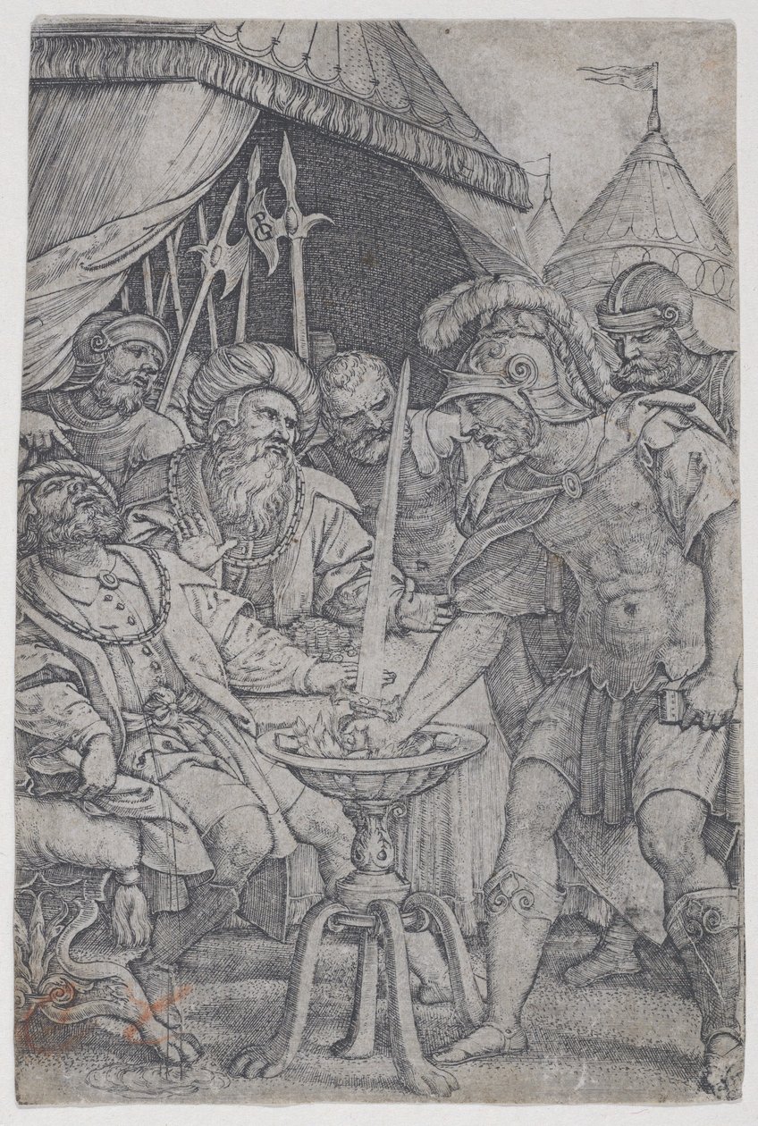 Mucius Scaevola e Porsenna, de Roman Heroes, 1535., 1535 de Georg Pencz