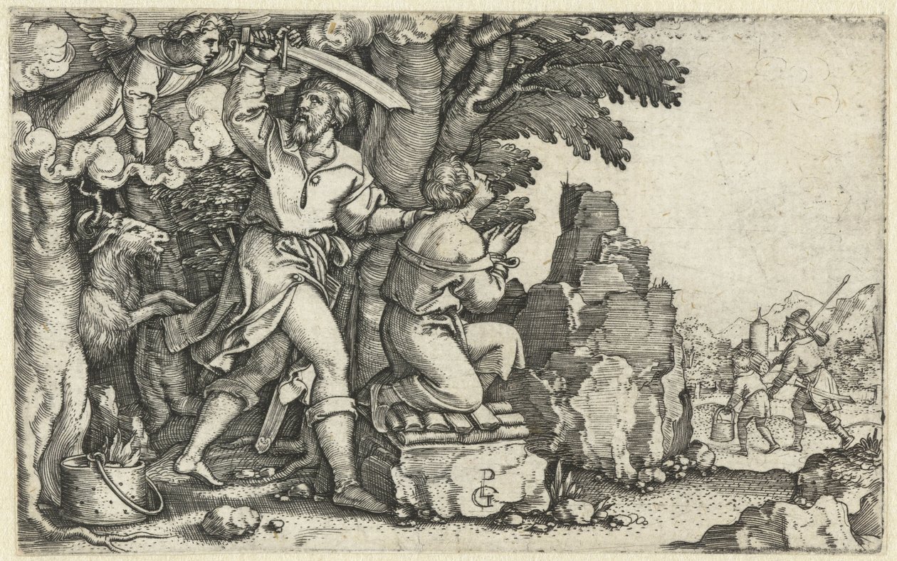 Sacrifício de Abraão por Isaac
História de Abraão (título da série) de Georg Pencz