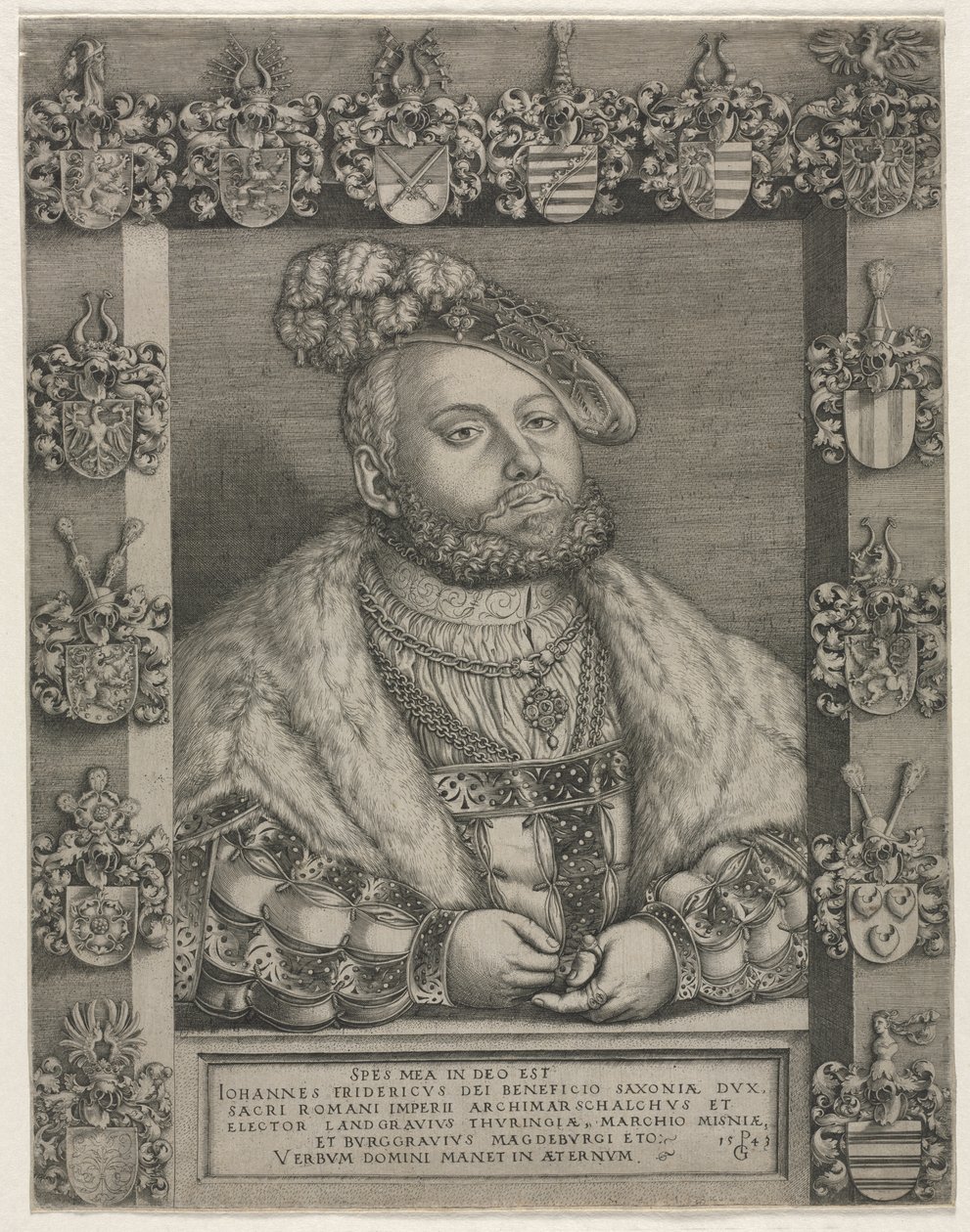 Retrato de João Frederico I «o Magnânimo», eleitor da Saxónia de Georg Pencz
