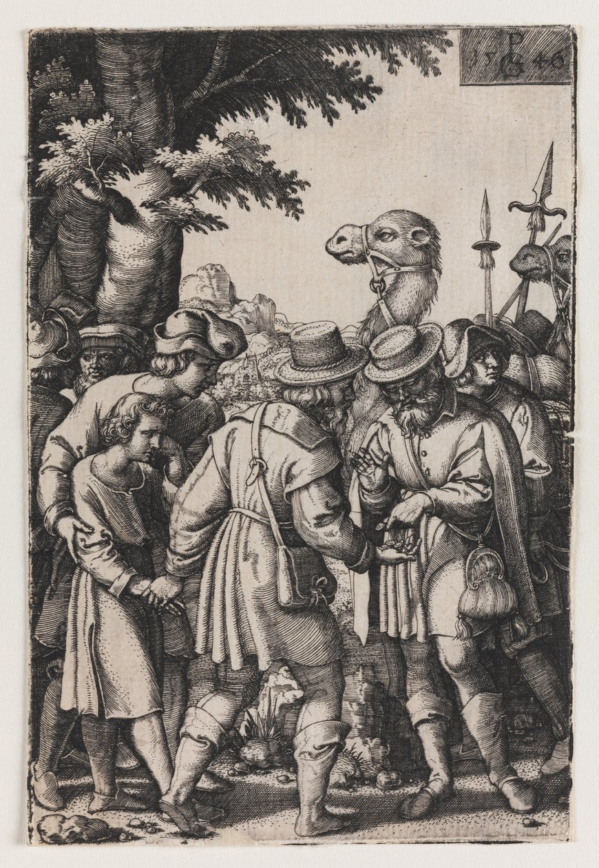 A História de José, José sendo vendido pelos seus irmãos, primeira metade do século XVI (gravura) de Georg Pencz