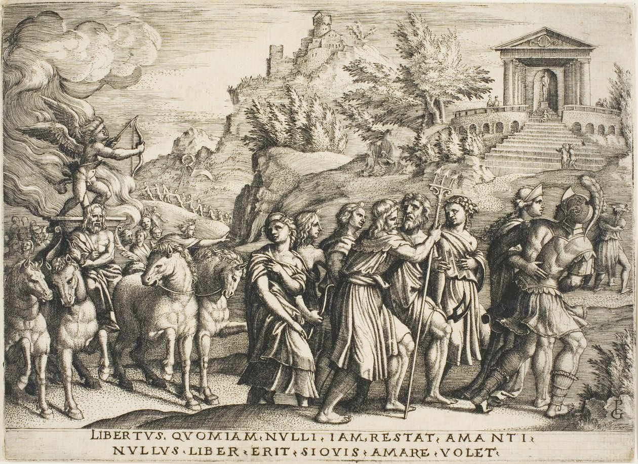 O Triunfo do Amor, prato um dos Triunfos de Petrarca de Georg Pencz