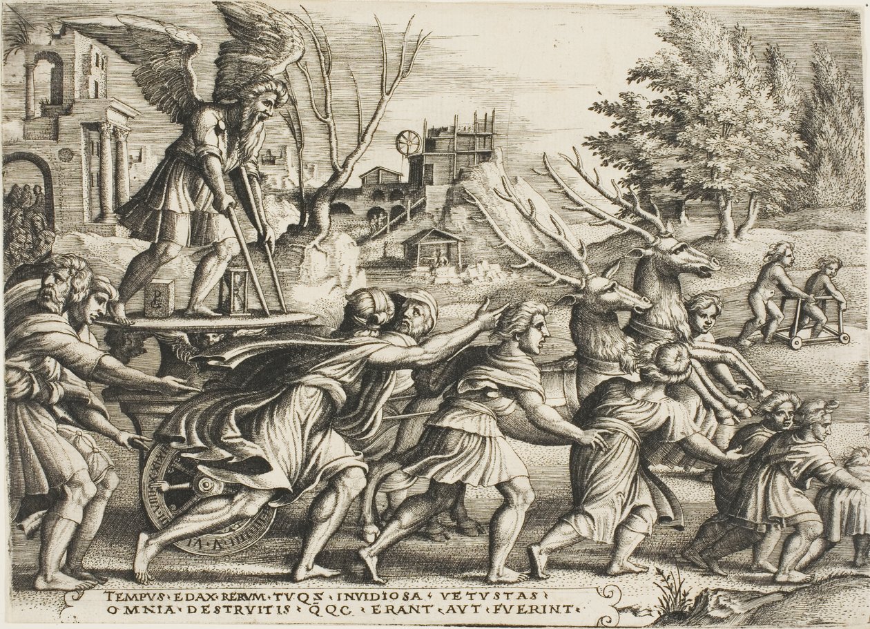 O Triunfo do Tempo, placa quatro de Os Triunfos de Petrarca de Georg Pencz