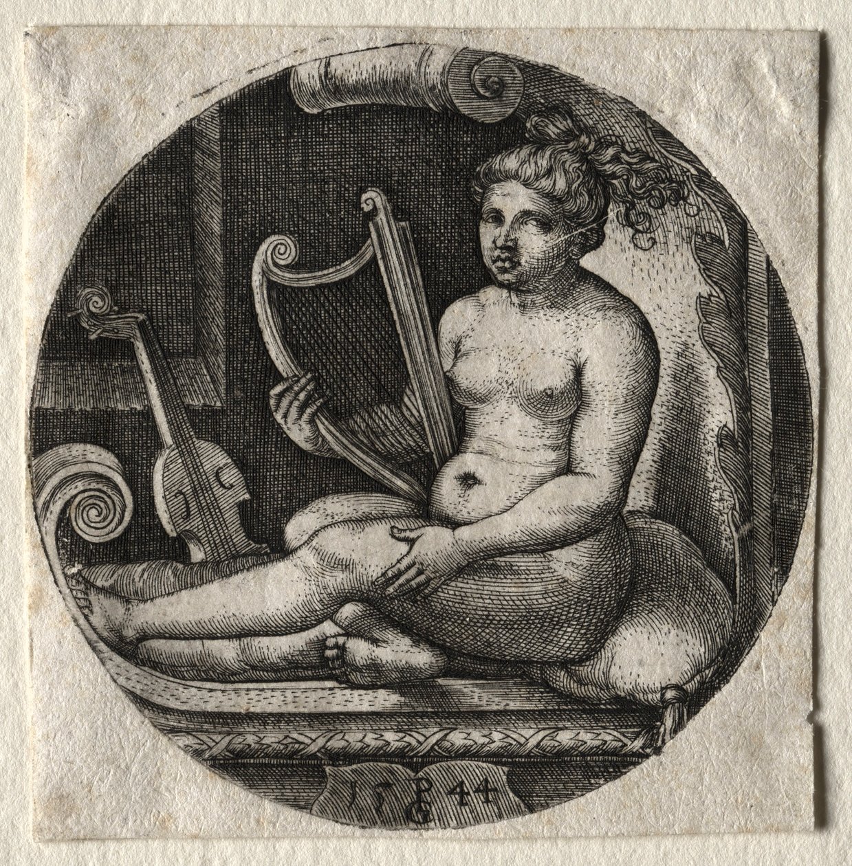 O harpista, 1544. de Georg Pencz
