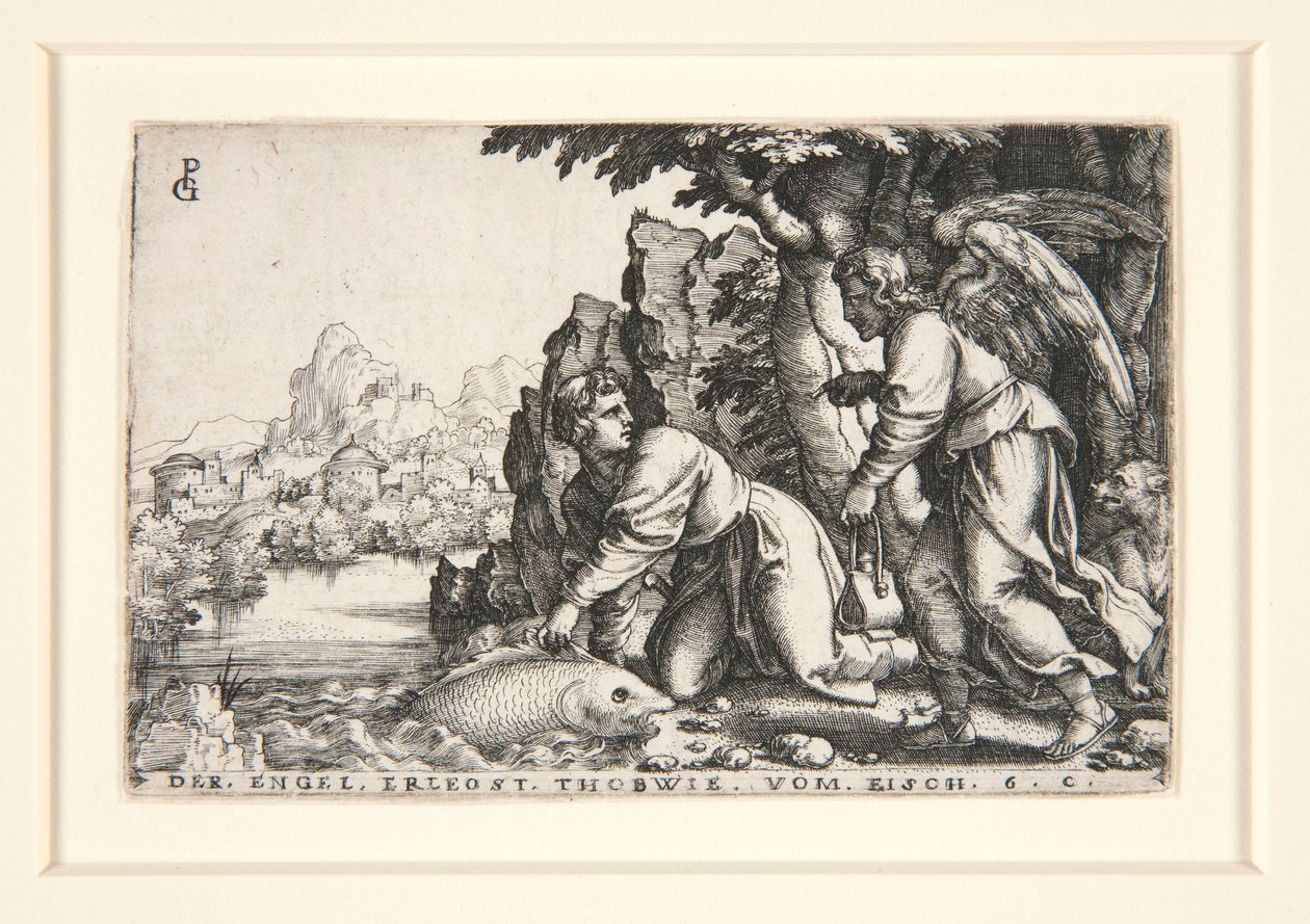 Tobit and the Angel, pl. 5 da série The Story of Tobit de Georg Pencz