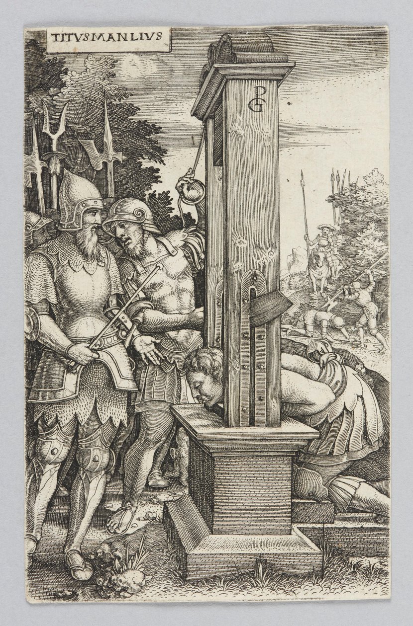 Tito Mânlio assiste à execução do filho de Georg Pencz