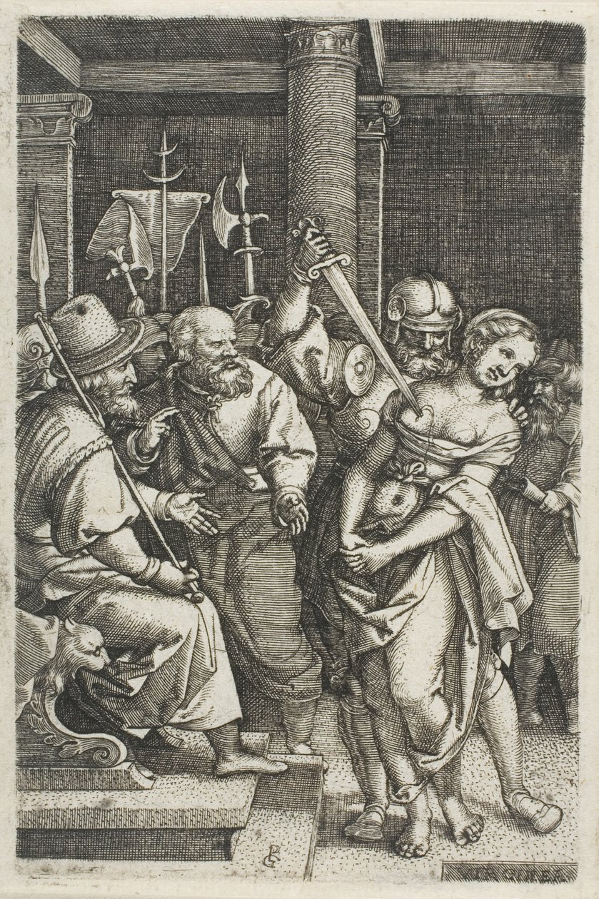 Virginius matando sua filha de Georg Pencz