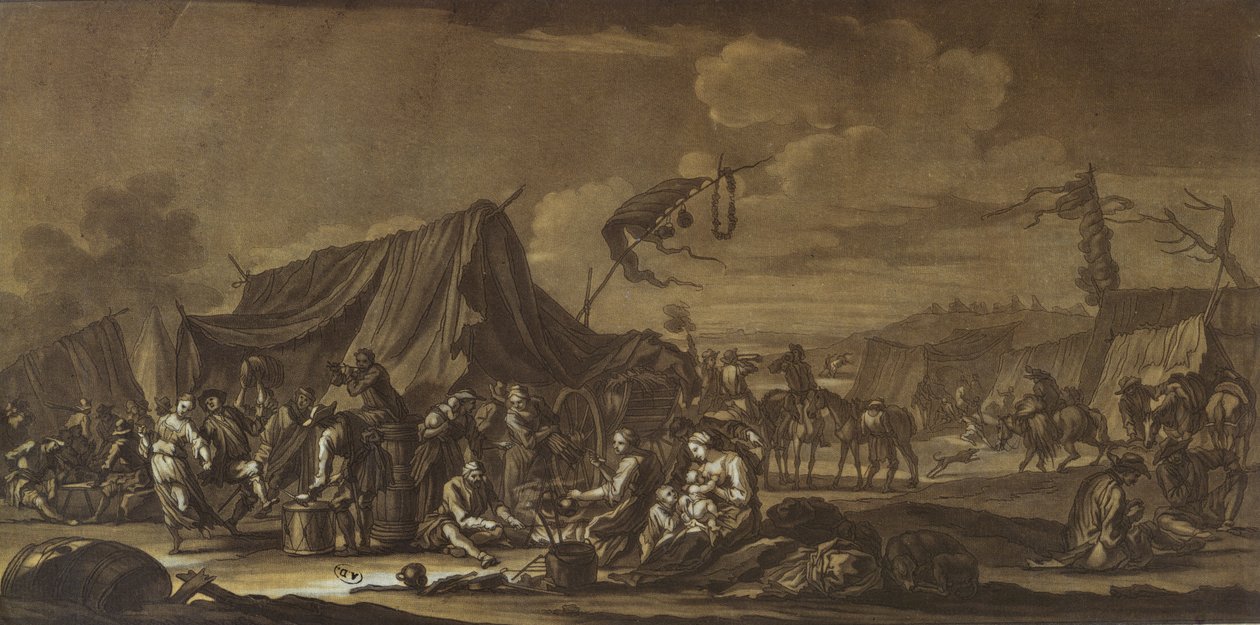 Acampamento do Exército, 1694 de Georg Philipp I Rugendas