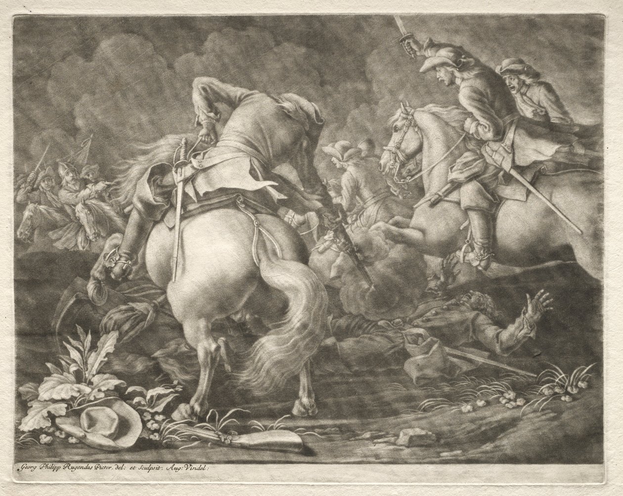 Escaramuças entre hussardos prussianos e húngaros. de Georg Philipp I Rugendas