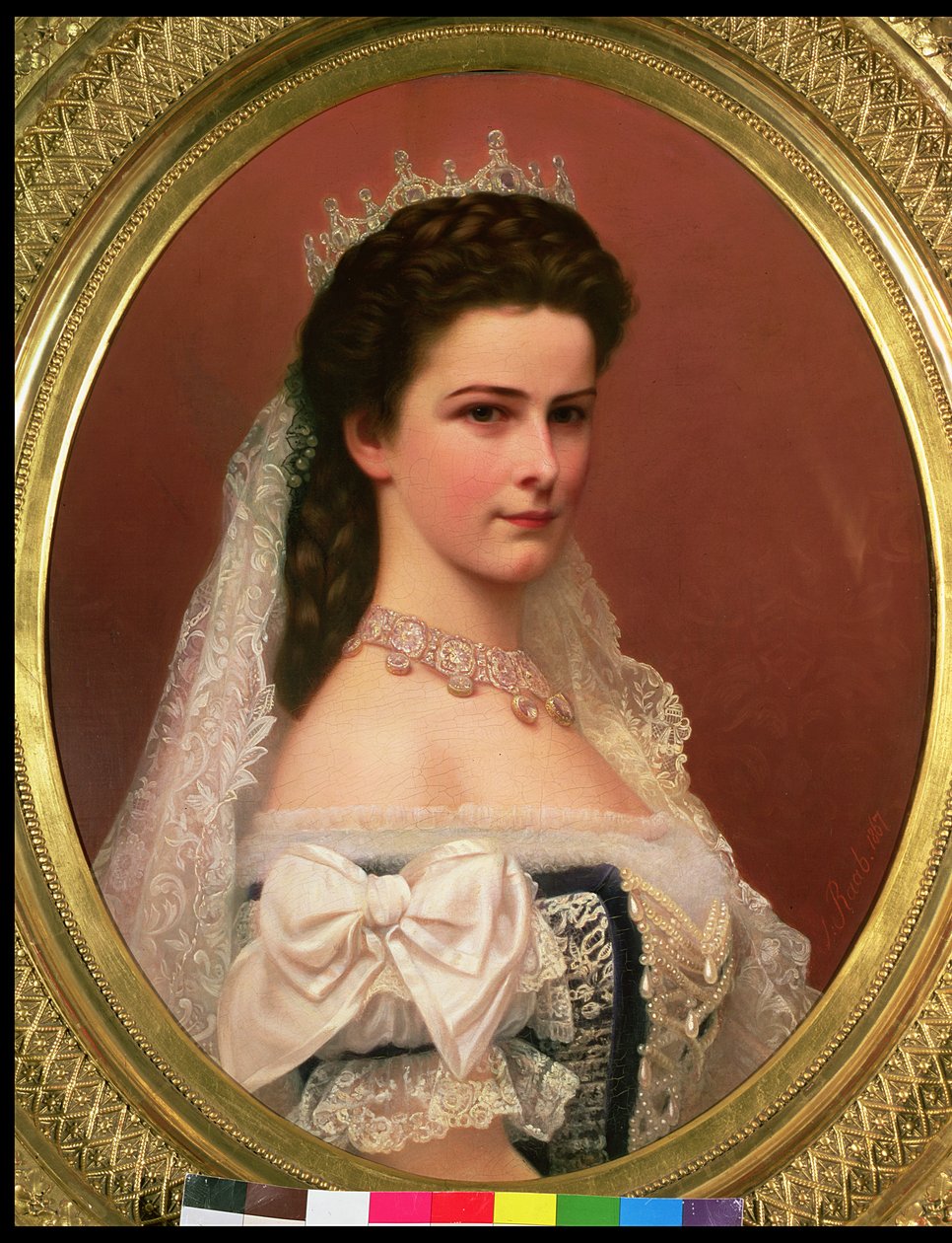 Imperatriz Isabel da Baviera (1837-1898) em traje húngaro, 1867 de Georg Raab