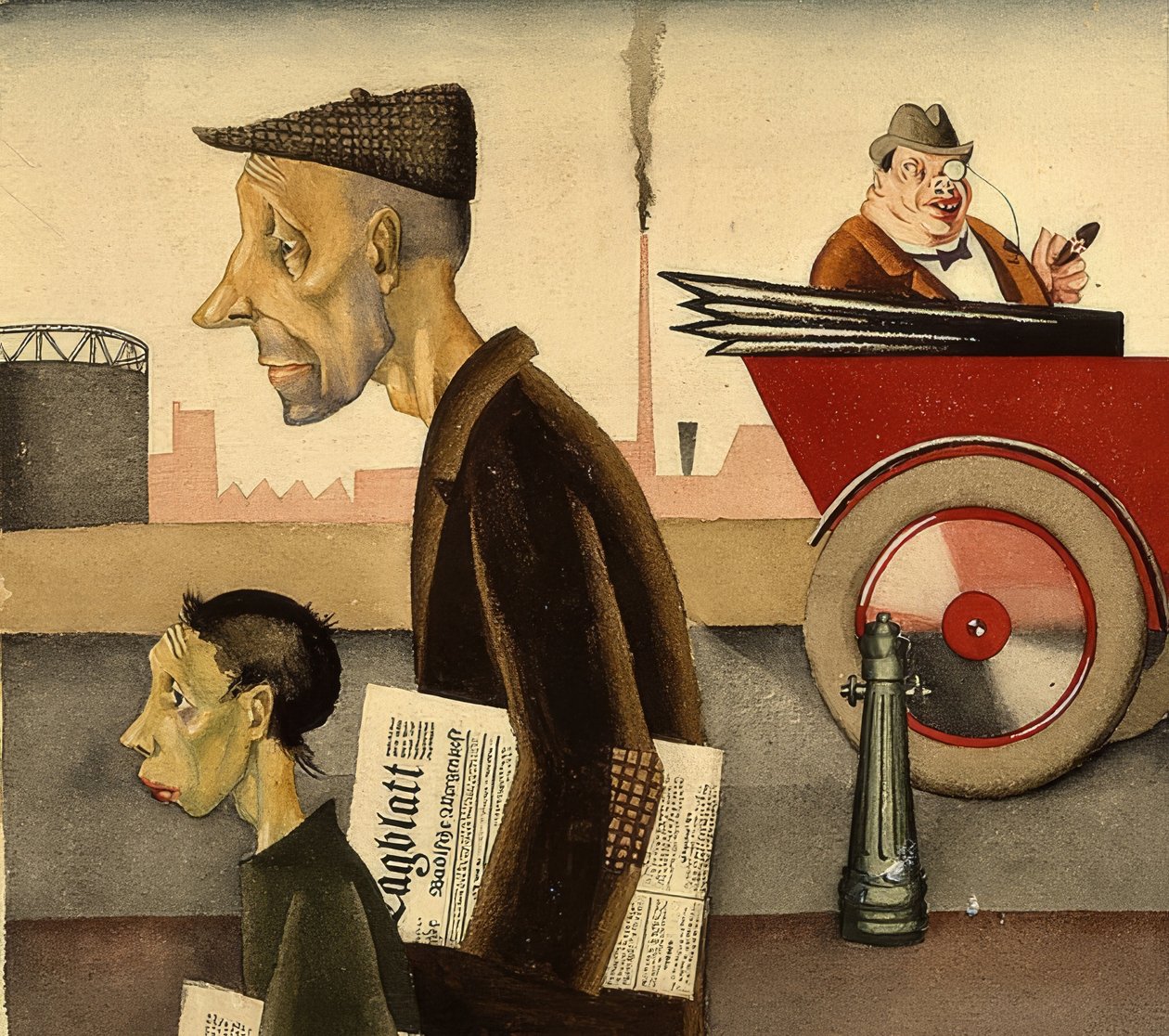 Portador de jornal. Por volta de 1921 de Georg Scholz
