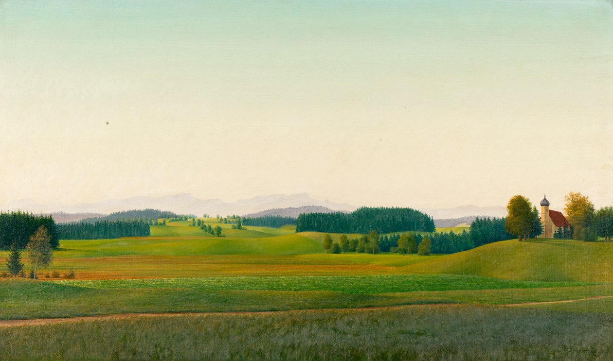 Paisagem perto de Tuntenhausen de Georg Schrimpf