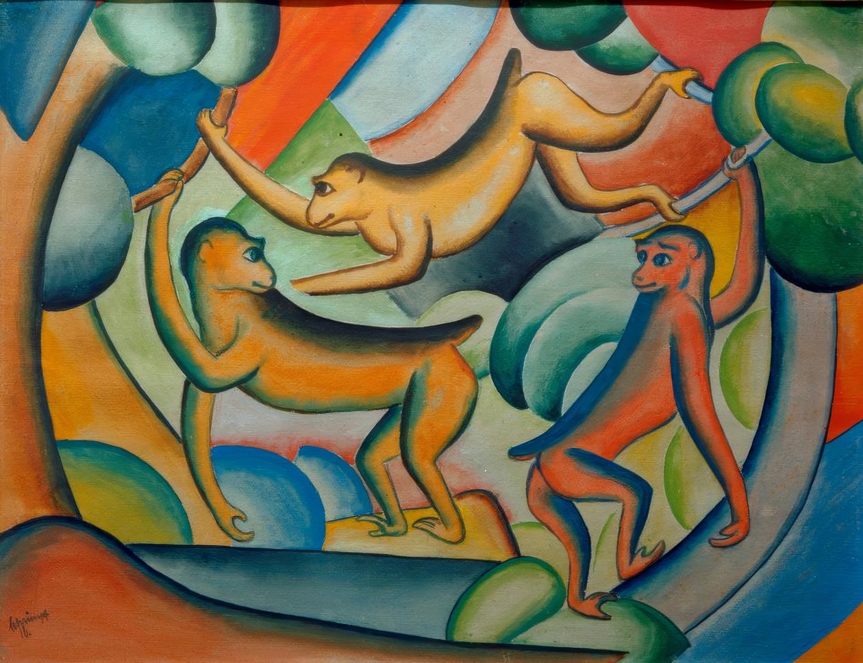 Macacos dançando de Georg Schrimpf