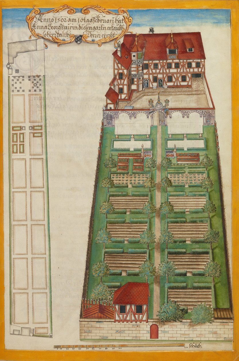 Residência e jardim de Magdalene Pairin em Nuremberga de Georg Strauch