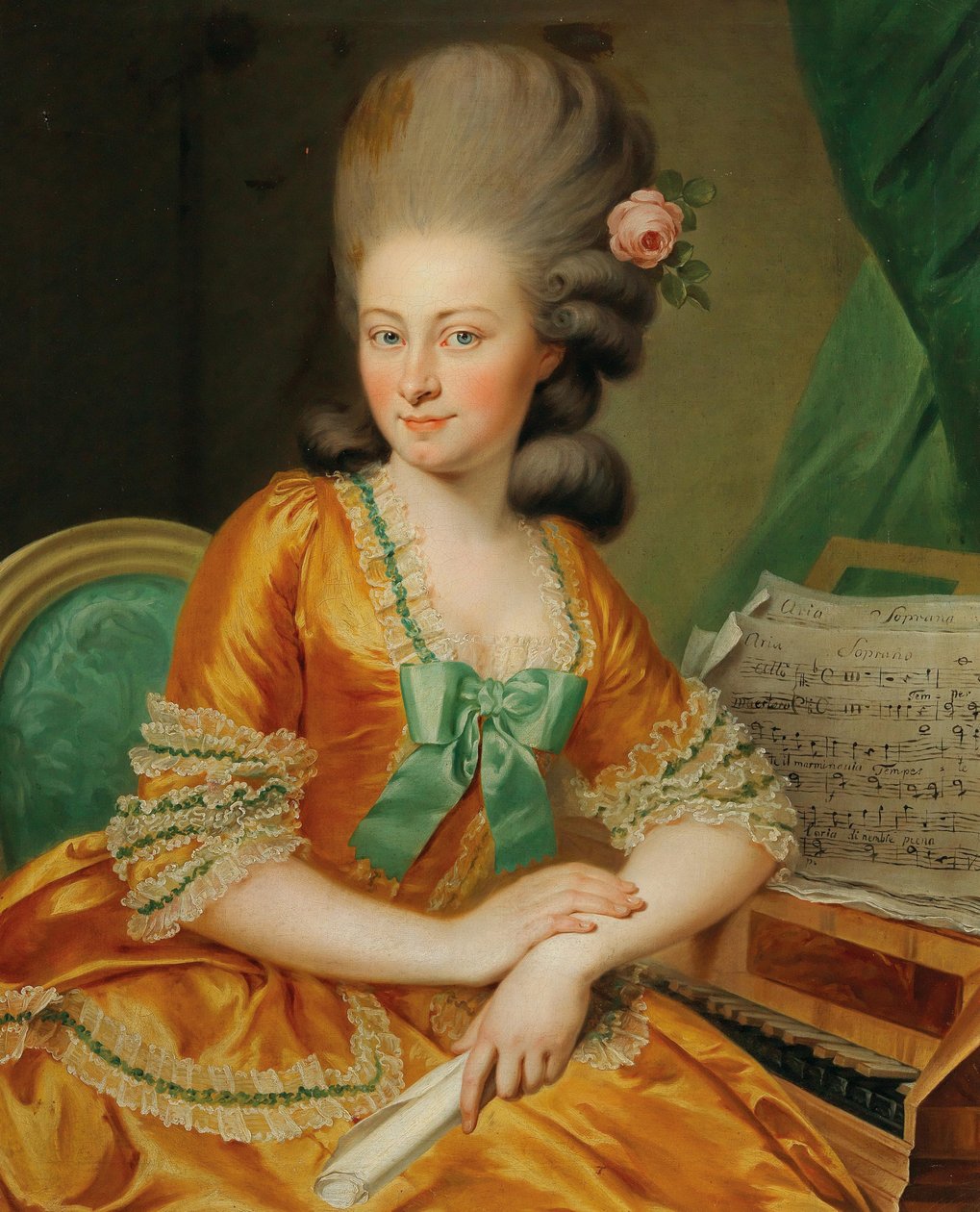 Retrato de um cantor no cravo. de Georg Weikert