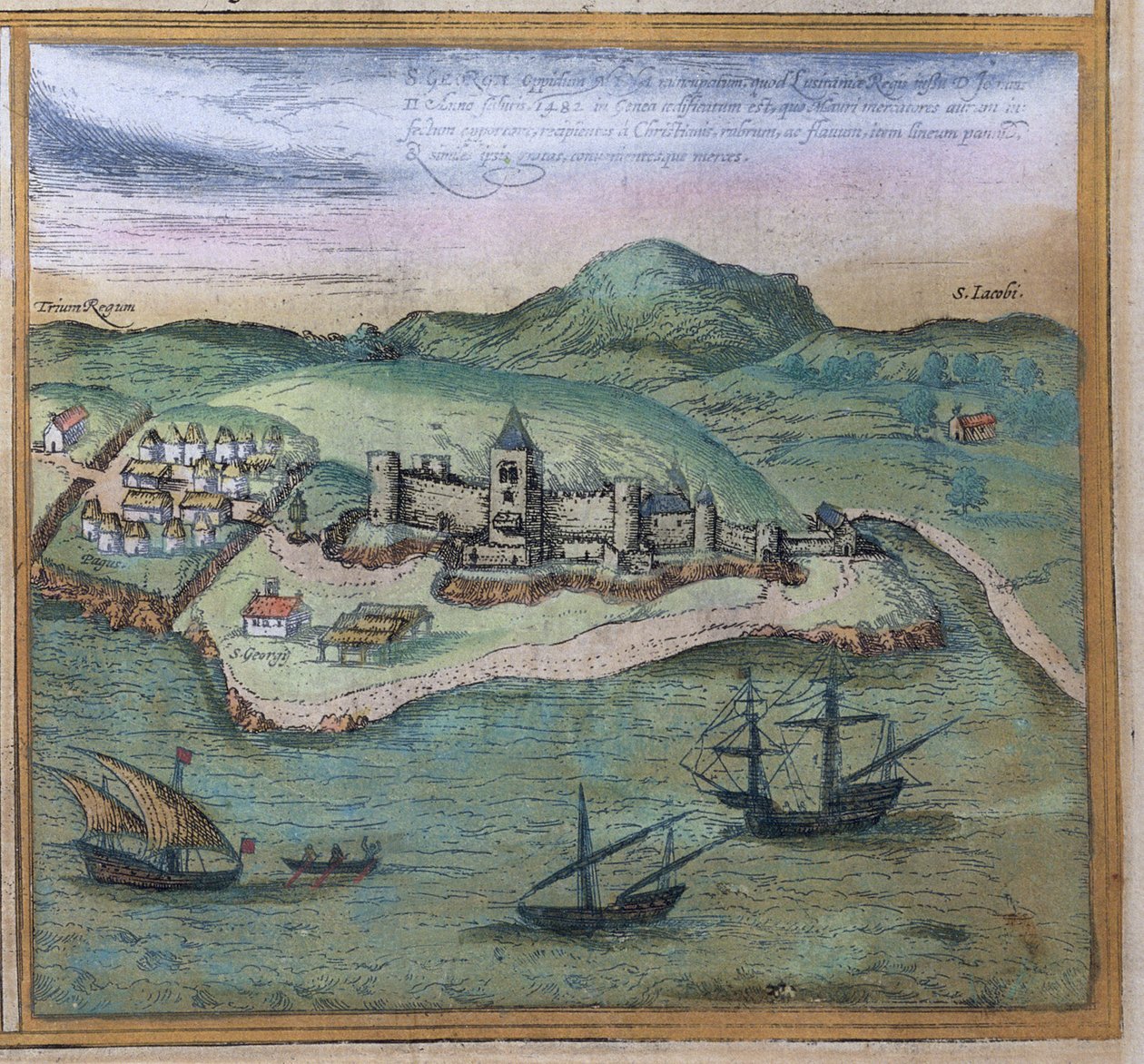 Elmina do mundo, c.1572 de Georg Braun und Franz Hogenberg