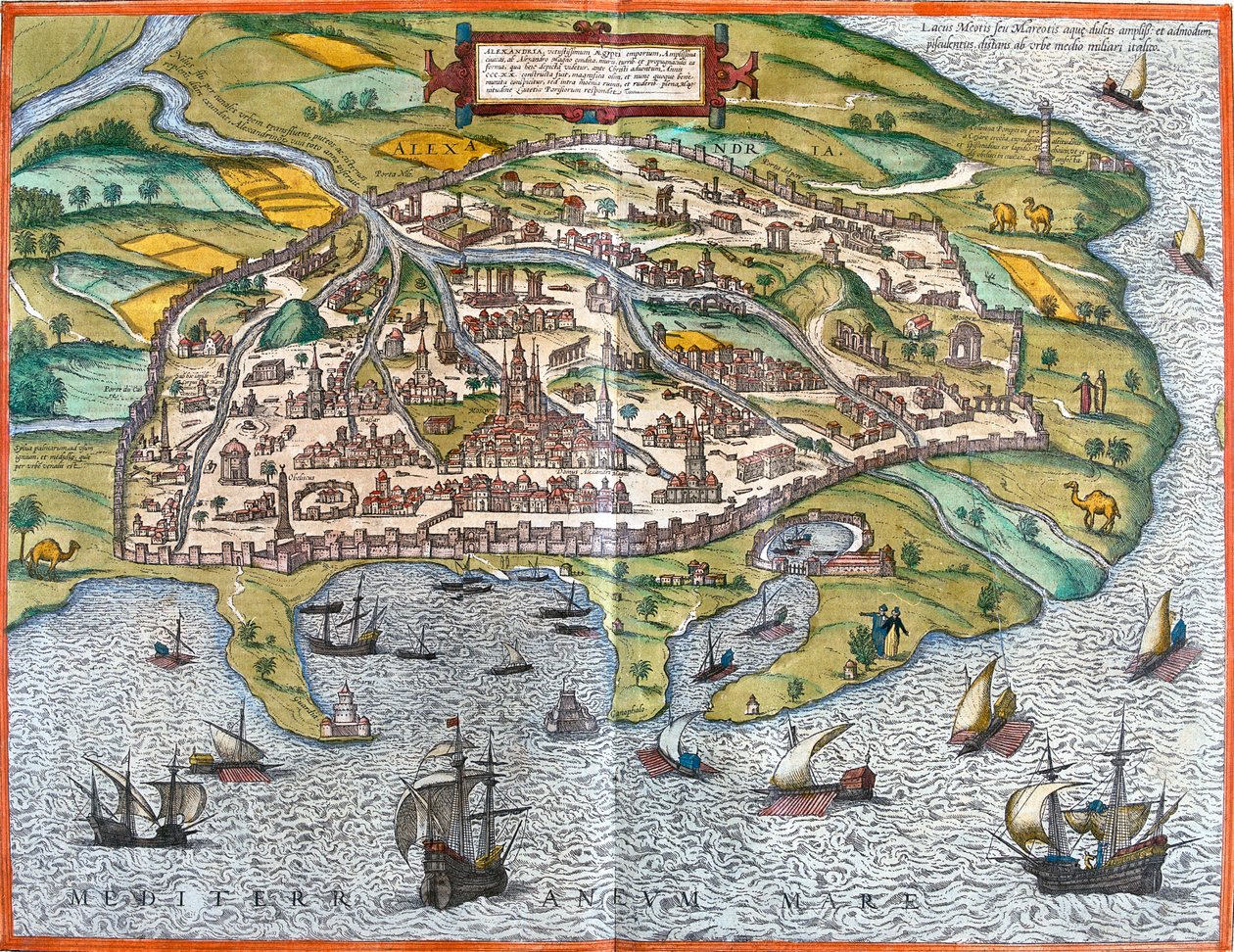 Alexandria, Egito de Georg and Hogenberg Franz (1535 90) Braun