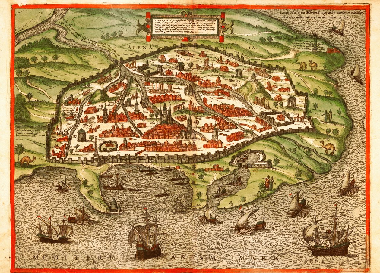 Alexandria, Egito de Georg and Hogenberg Franz (1535 90) Braun