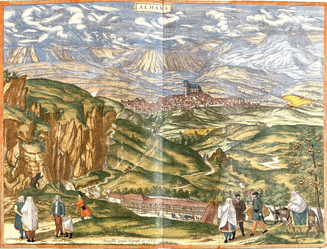 Alhama de Granada, Spain de Georg and Hogenberg Franz (1535 90) Braun