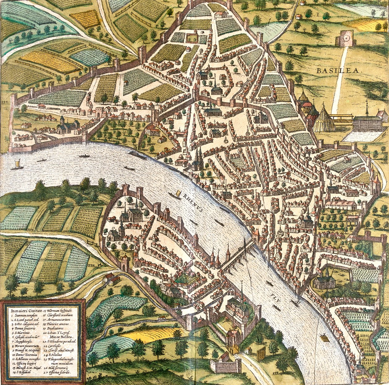 Basileia, Suíça de Georg and Hogenberg Franz (1535 90) Braun