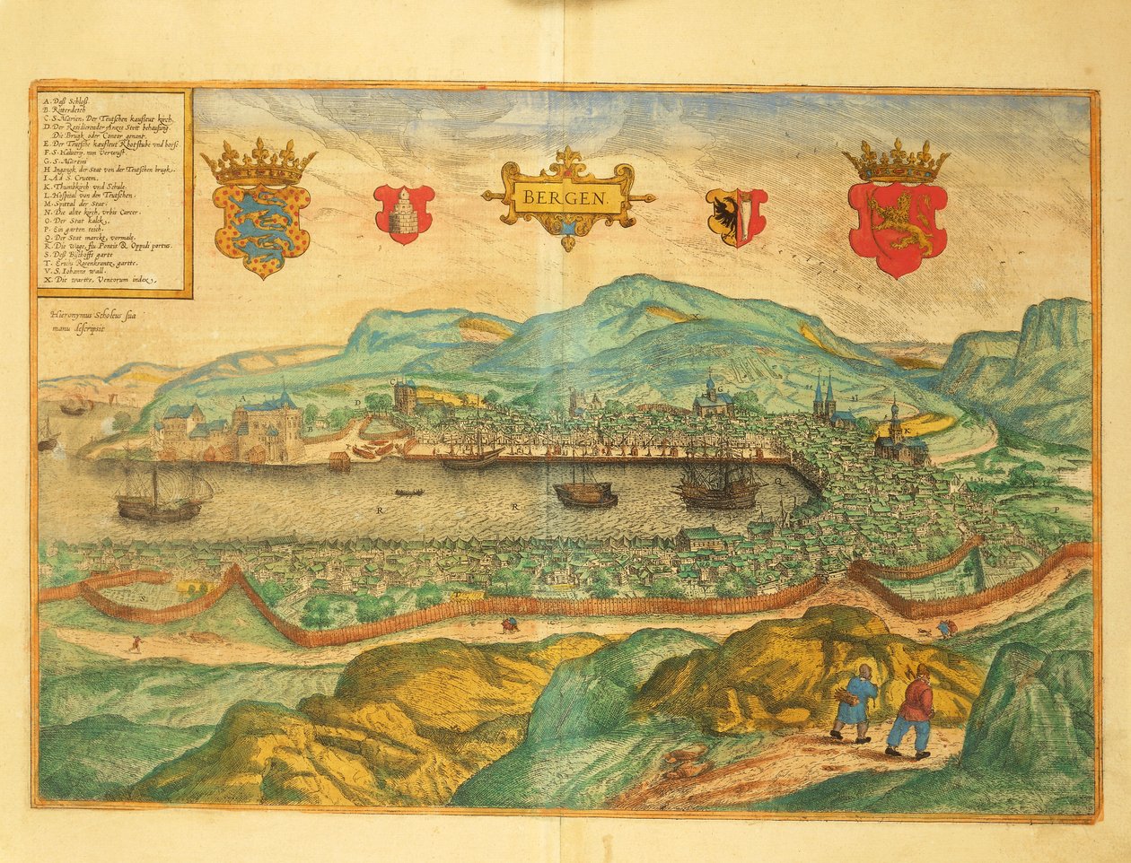 Bergen do Civitates Orbis Terrarum, de Georg Braun de Georg Braun and Hogenberg Franz