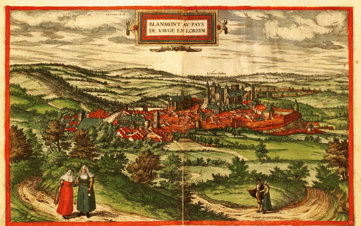 Blamont, Landkreis em França de Georg and Hogenberg Franz (1535 90) Braun