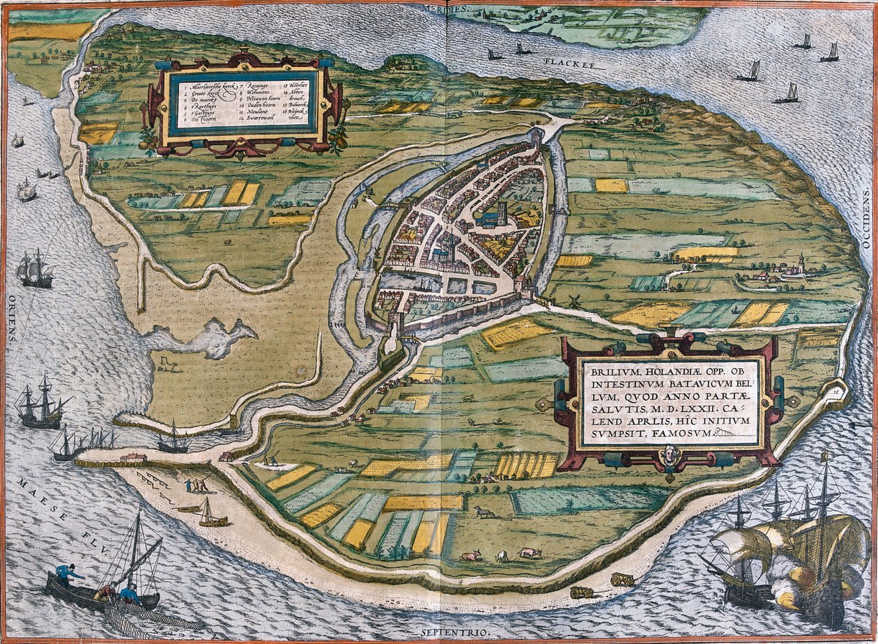 Brielle, Países Baixos de Georg and Hogenberg Franz (1535 90) Braun
