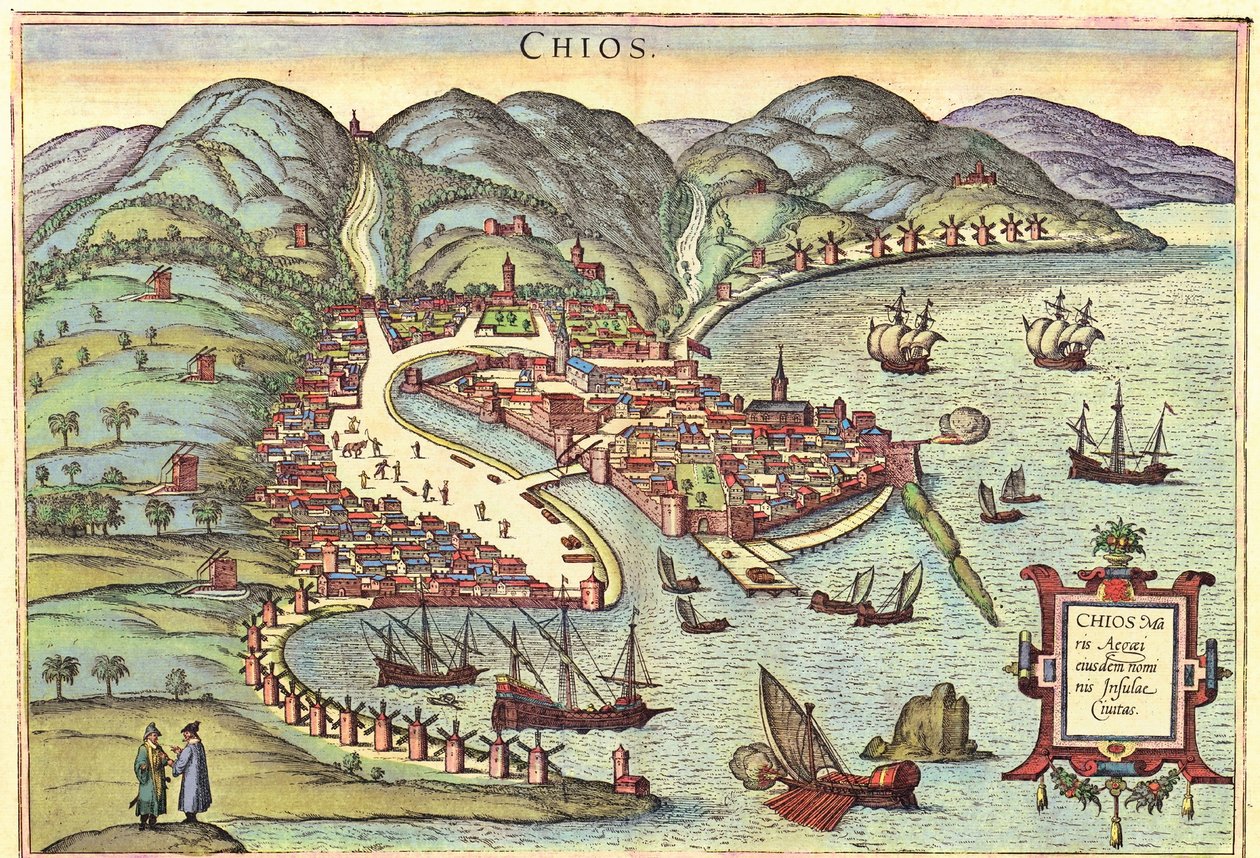 Quios, Grécia de Georg and Hogenberg Franz (1535 90) Braun