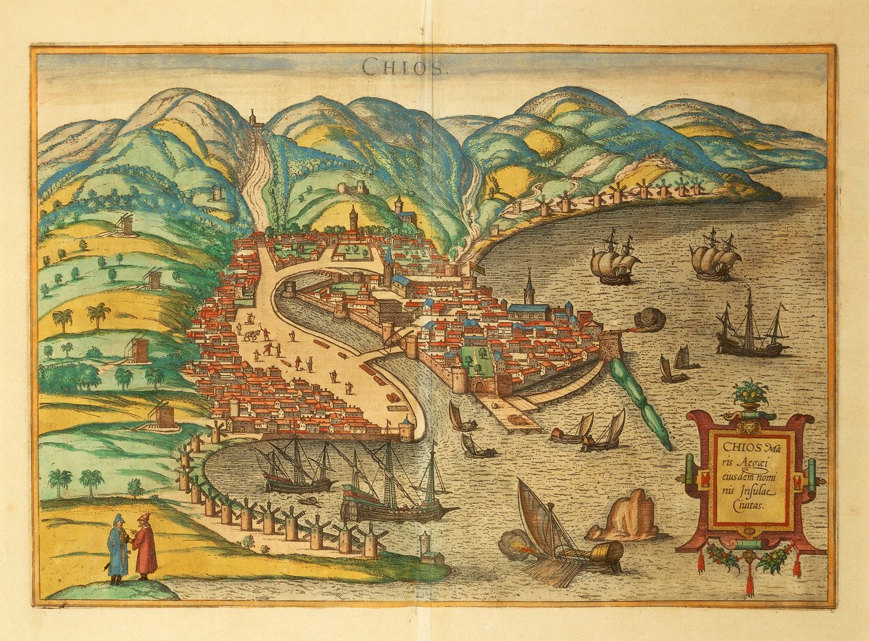 Chios de Civitates Orbis Terrarum de Georg Braun de Georg Braun and Hogenberg Franz