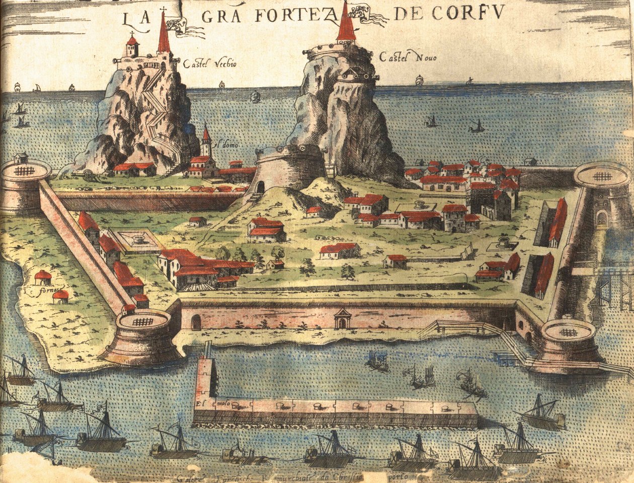 Corfu, Grécia de Georg and Hogenberg Franz (1535 90) Braun
